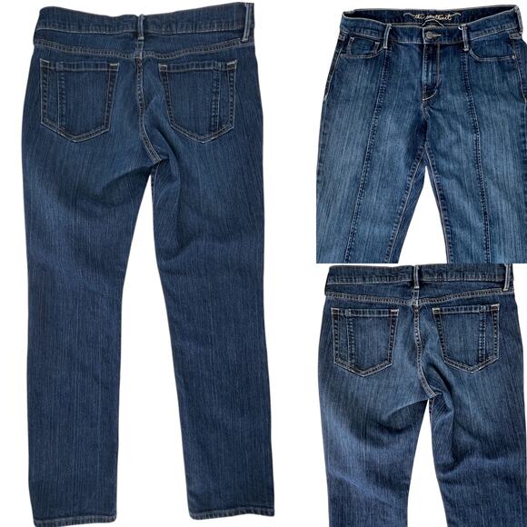 Old Navy The Sweetheart Denim Blue Jeans Front Pintuck Seams 12 Regular - Picture 3 of 14